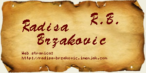 Radiša Brzaković vizit kartica